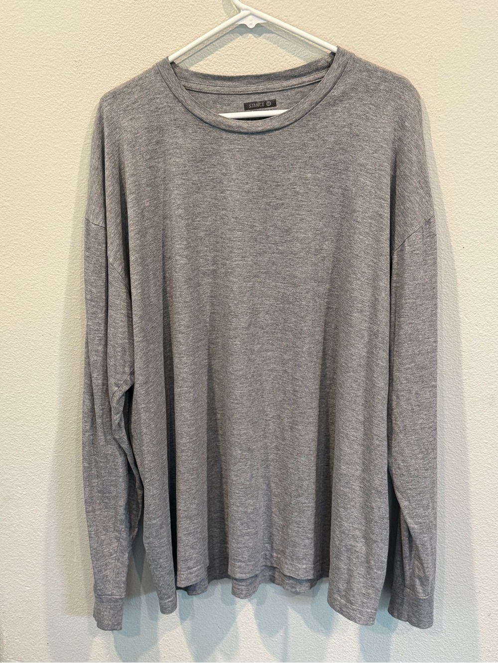 Stance Long Sleeve Gray Shirt Men’s L Graphic Sleeve Logo Tee Cotton Blend